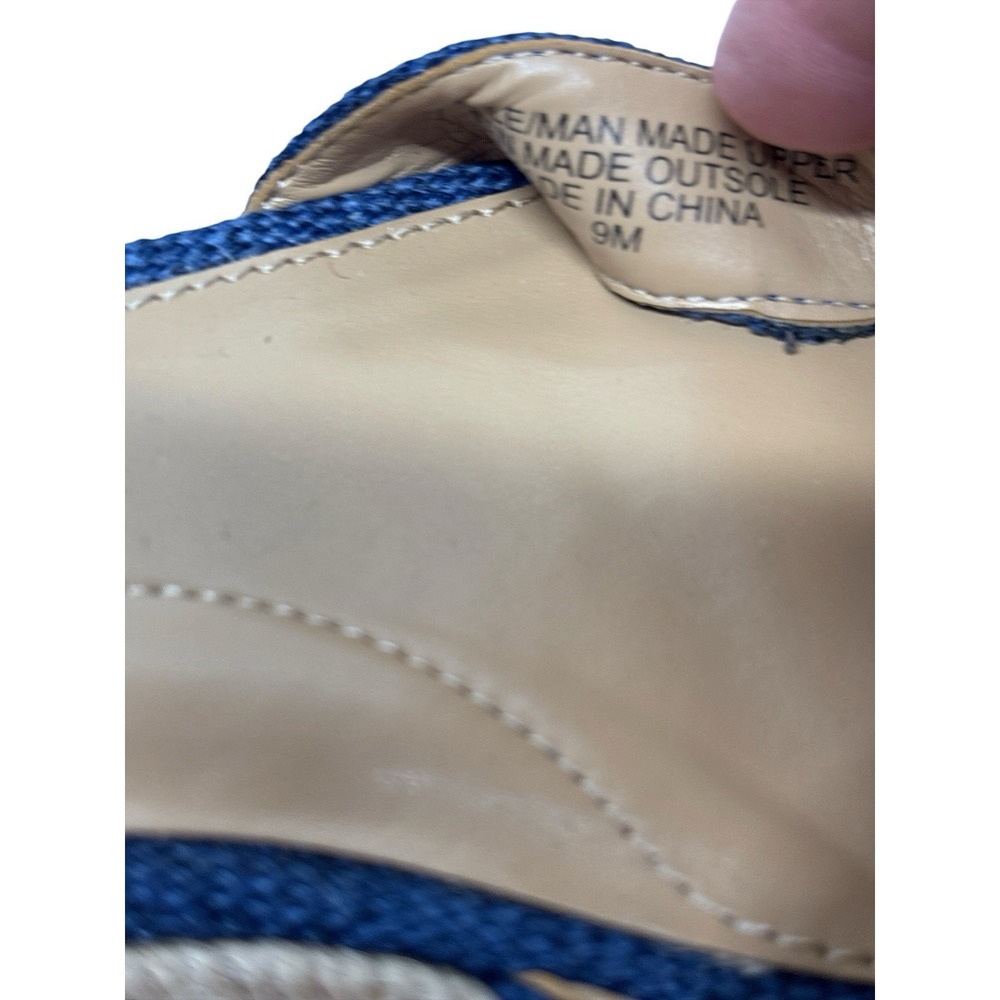 Talbots Pamela Knotted Espadrille Wedge Sandals 9M Blue Denim Bows EUC - Picture 6 of 7